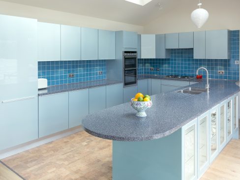 Private Client. Kitchen worksurfaces and splashbacks