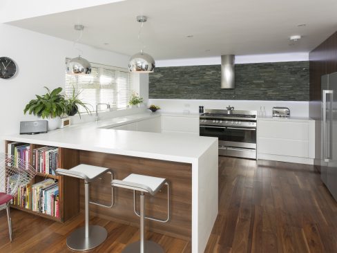 Private Client. Kitchen worksurfaces and splashbacks