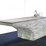 Work Surfaces - Island with backlit Corian® Solid Surface in Grey Onyx