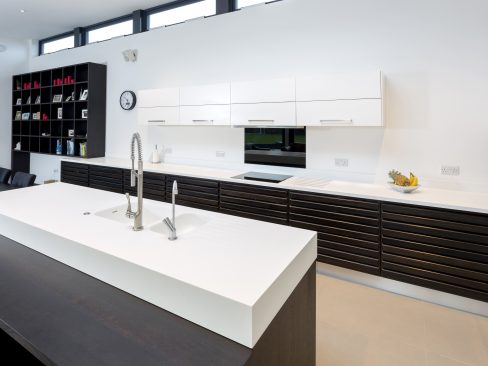 Private Client. Kitchen worksurfaces and splashbacks